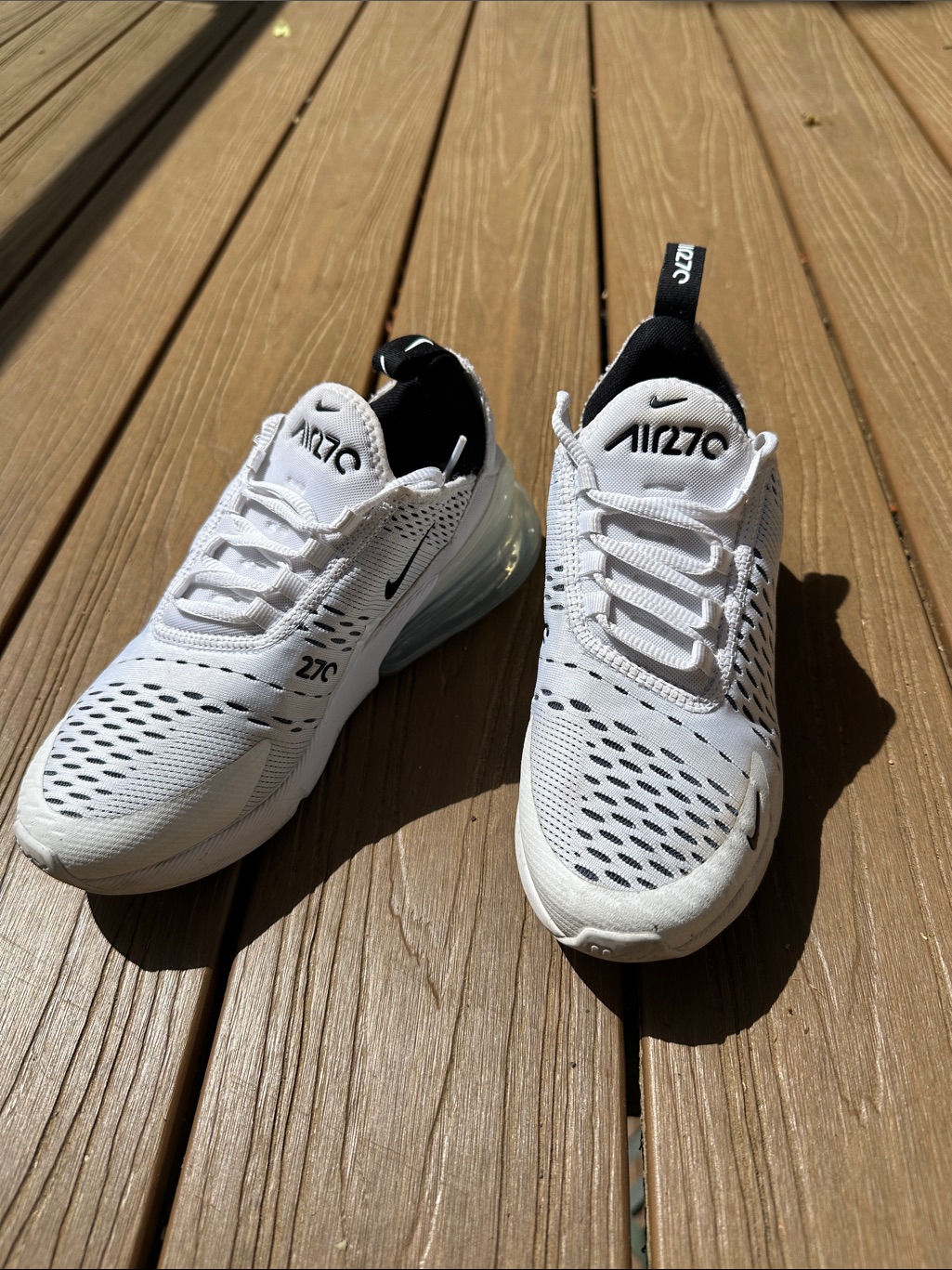Nike Air Max 270 Triple White Sneaker Size 6.0